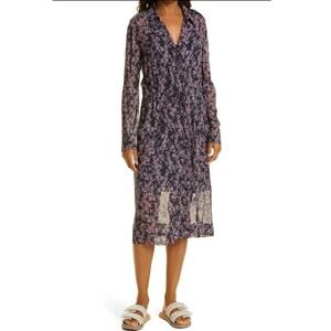 Women’s rag & bone Field Print Shirtdress in Purple SZ 4